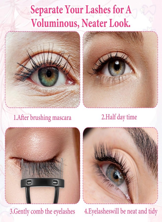 Elegaperma Mascara Guard for Eyelashes,3 Pcs Mascara Shield Guard with 2 in 1 Eyelash Comb Separator,Reusable Makeup Tool Set,Make Natural Eyelook,Beginners Friendly for Women(Pink+Black) - Image 5